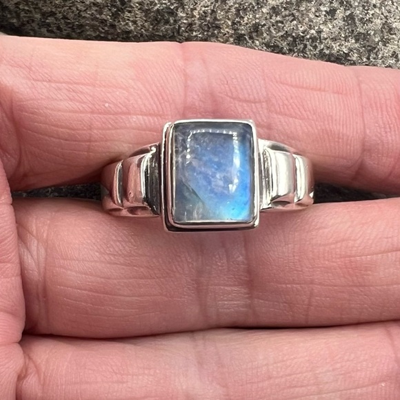 Nicky Butler Designer Sterling Silver Natural Rainbow Moonstone Ring 12 - Picture 3 of 8